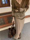 SWAYING 25 Early Spring V-neck snowflake jacquard pullover/straight pants SW-SW25PS1T13-LV Green top SW25PS1T13 SW25PS3B11